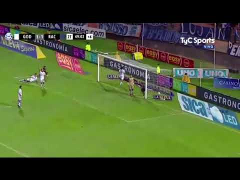Gol de Racing. Godoy Cruz 1-2 Racing. Superliga Argentina
