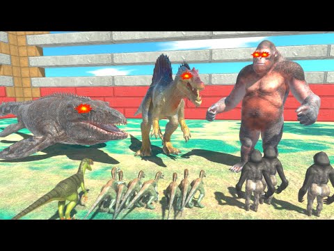 HOW MANY CARNIVORE DINOS + PRIMATES TO DEFEAT GORO + MOSASAURUS + SPINO? ARBS