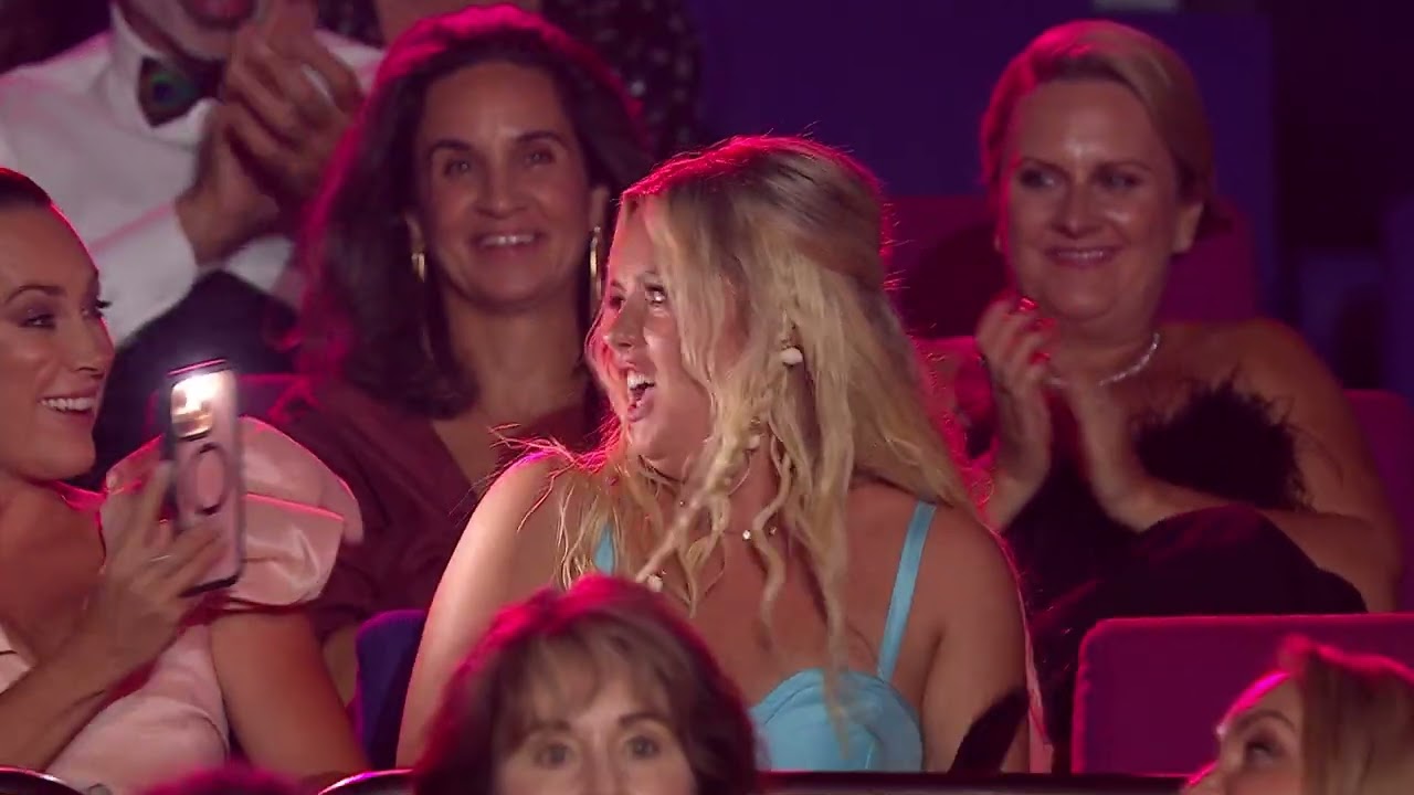 Sophie Monk presents Bridey Drake with the AACTA Audience Choice Award for Favourite Digital Creator