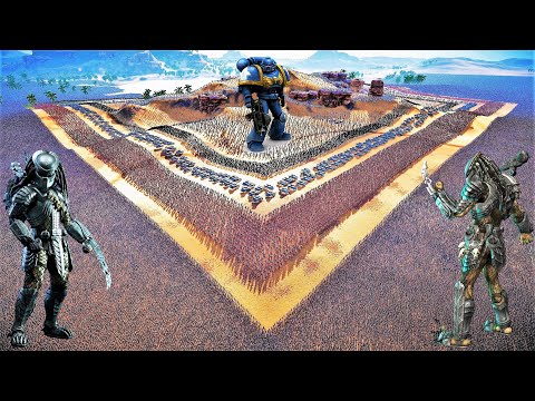 HUMAN ARMY in Canyon Vs 6,000,000 ALIENS, PREDATORS & ZOMBIES - Ultimate Epic Battle Simulator 2