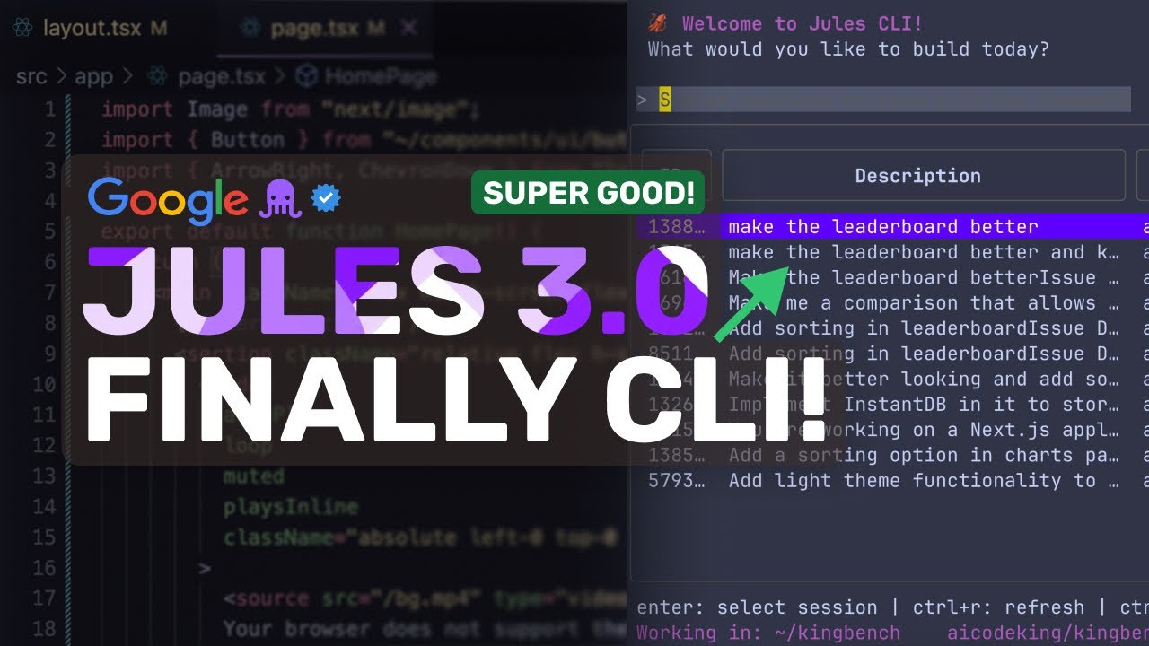 Jules 3.0 + Jules Tools CLI: This with Gemini 3.0 WILL BE A BANGER!