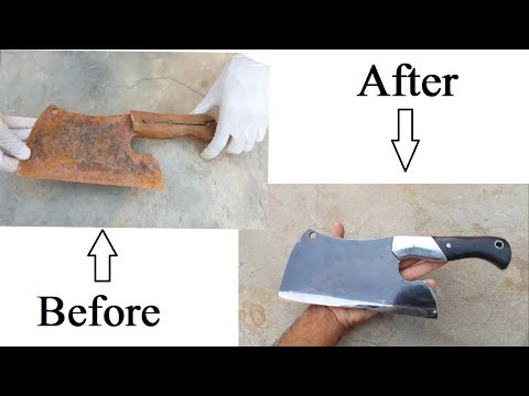 Rusted BUTCHER's CLEAVER   Unbelievable Restoration
