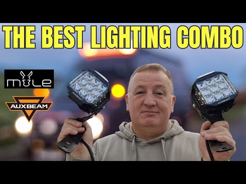 Install the Auxbeam V MAX series 5" side shooter spot lights Mule bonnet mounts