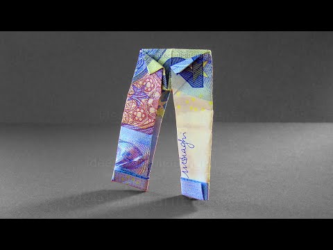 Geldscheine falten Hose - Kleidung aus Geld falten zur Hochzeit, Geburtstag, Weihnachten