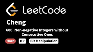 YouTube video 'LeetCode 600. Non-negative Integers without Consecutive Ones'