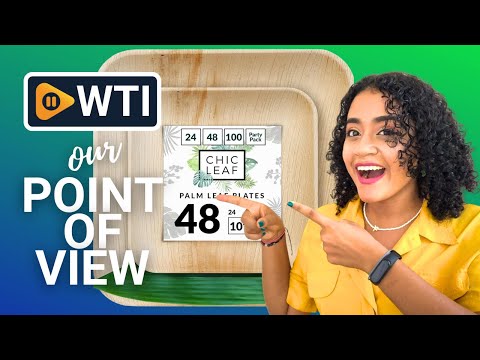 Chic Leaf Palm Leaf Disposable Plates - Bamboo Plates Disposable 10 Inch & 7 Inch Square (48 Pc) Compostable & Biodegradable - WTI product video review