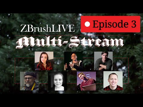 ZBrushLIVE Multi-Stream: A Christmas Carol Sculpting Theme - ZBrush 2022 - Episode 3