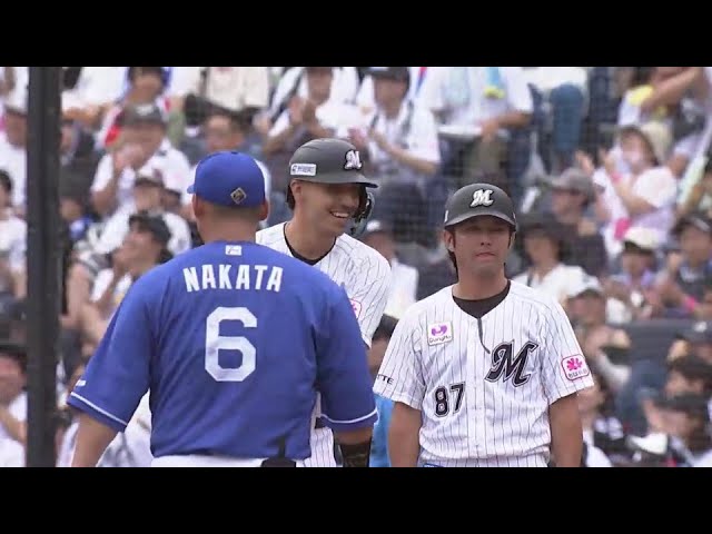 【5回裏】チャンスで捉えた!! マリーンズ・ソト ライトへのタイムリーでこの回4点目!!  2024年6月15日 千葉ロッテマリーンズ 対 中日ドラゴンズ