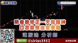 【海豚交易室】#范振鴻 0520，防疫股修正一天就回神 口罩果然還是要戴 (圖)