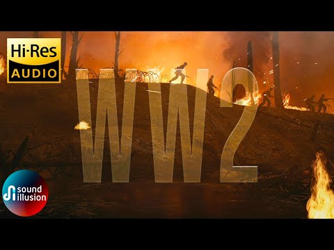 WW2 War Ambience | Heavy Artillery Tanks Fighter Planes Rain & Fire