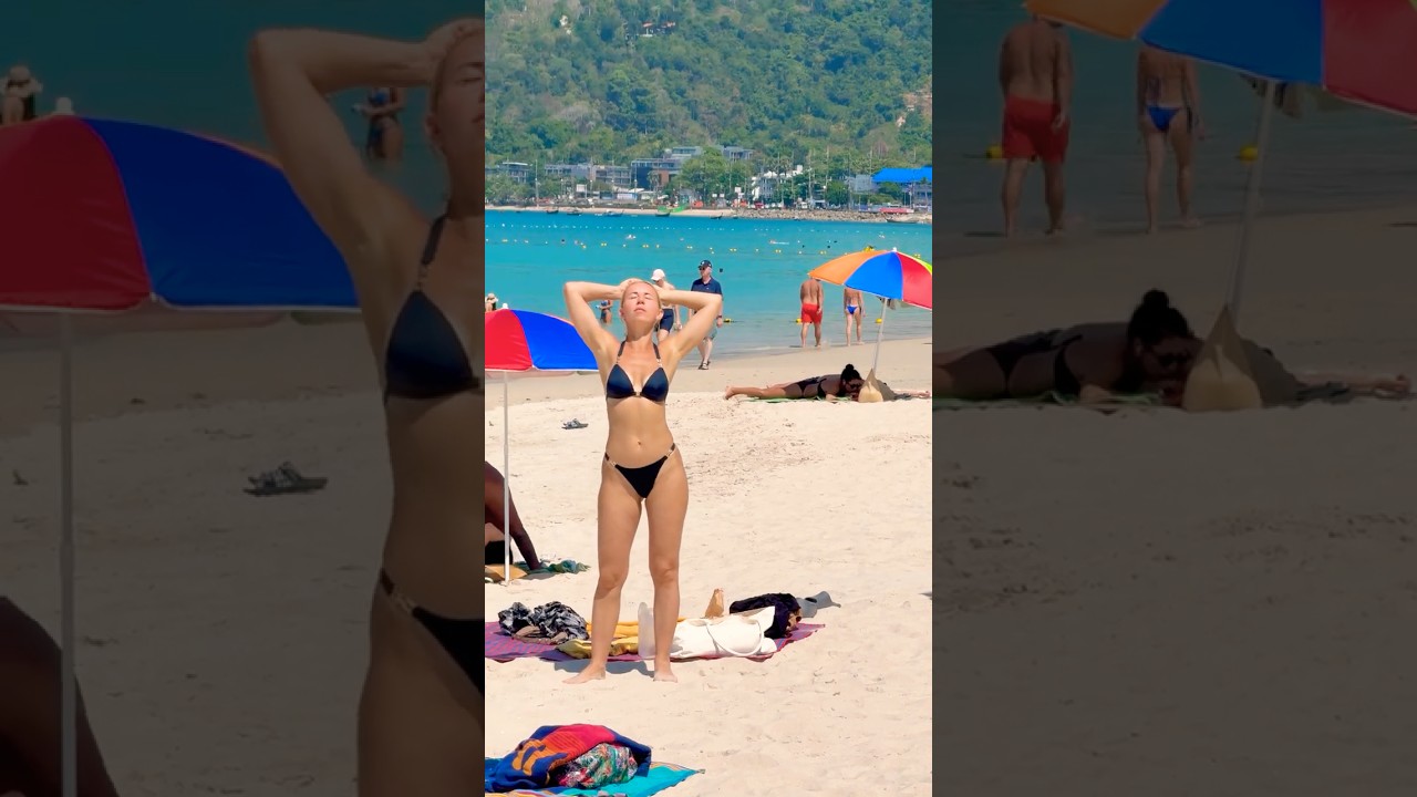 🇹🇭Phuket Beach Sand And Sea Hot Summer Day Nice Day 117🐳 #phuketbeach