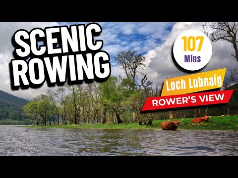 Scenic Rowing:  Stunning Loch Lubnaig in Scotland - 4K Rower's View