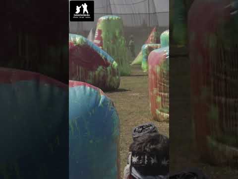 Watch a paintball player controlling a zone!