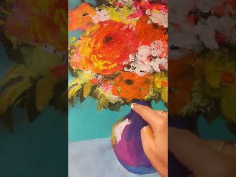 How to paint abstract flower vase