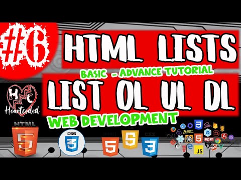 Html Lists Basic Advance Html Css Javascript Lesson 6 Heartcoded Tagalog