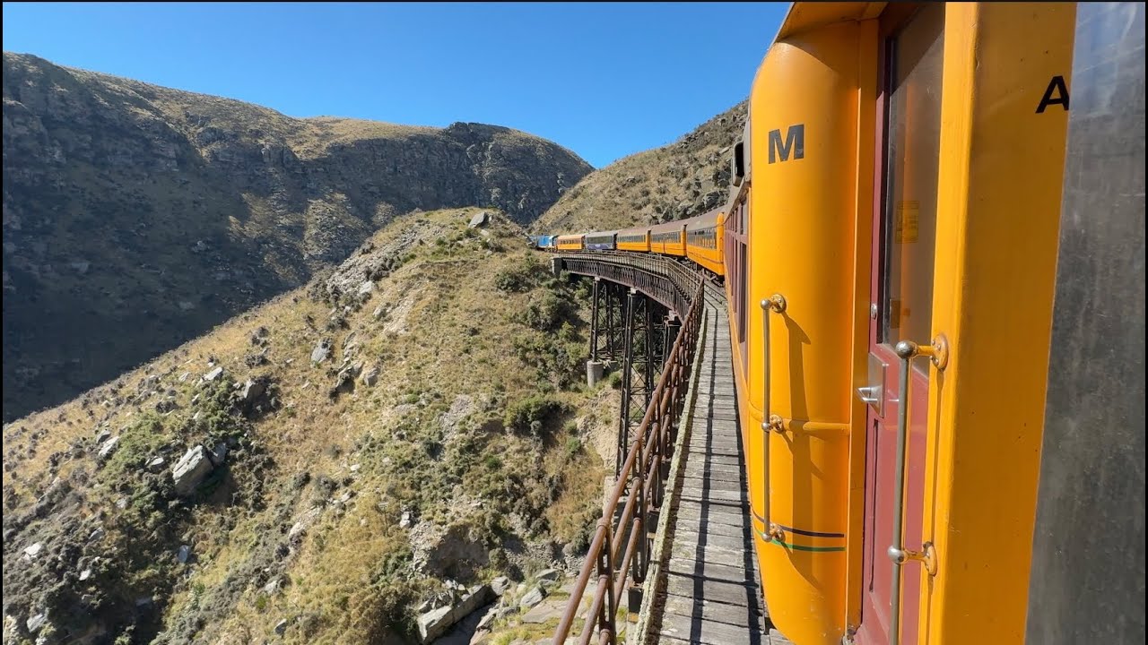Journey on a vintage train through Otago’s golden hills from Dunedin