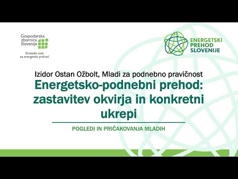 Energetsko-podnebni prehod: zastavitev okvirja in konkretni ukrepi