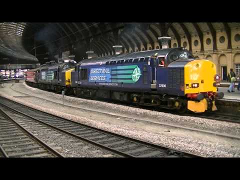 *MEGA THRASH* DRS 37606 & 611 depart York on 'The York or Scarborough' tour 30/06/12