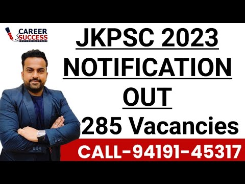 JKPSC 2023 NOTIFICATION OUT || Assistant Professor Recruitment 2023 @CareerSuccessjandK