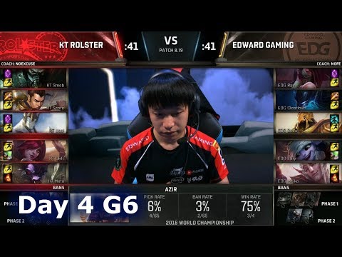 KT vs EDG | Day 4 Group Stage S8 LoL Worlds 2018 | KT Rolster vs Edward Gaming