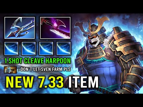 NEW 7.33 ITEM Harpoon Sven 1 Shot Hyper Cleave Brutal Hit Like a Truck Against Phantom Lancer Dota 2