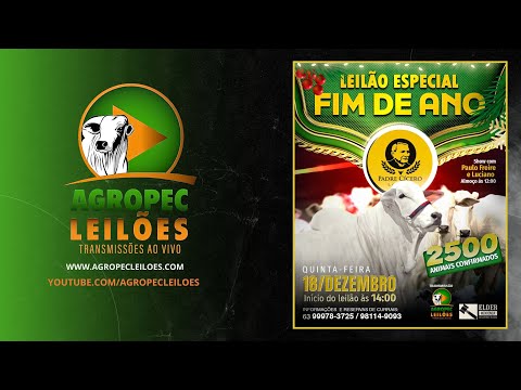 Agropecleiloes.com LEILÃO ESPECIAL FIM DE ANO | PADRE CÍCERO - PORTO NACIONAL-TO 18/12/2025.