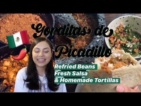Gorditas De Picadillo | Salsa De la Molcajete | Refried Beans | JUST KNOW IT'S GOOD MEXICAN FOOD 😅