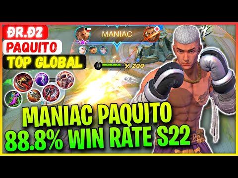 MANIAC Paquito With 88.8% Win Rate S22 [ Top Global Paquito ] Ðr.ð2 - Mobile Legends