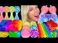 ASMR FRUIT ROLL UP BURRITO ICE CREAM STRAWBERRY POPSICLES KOHAKUTOU CANDY RAINBOW FOOD MUKBANG 먹�
