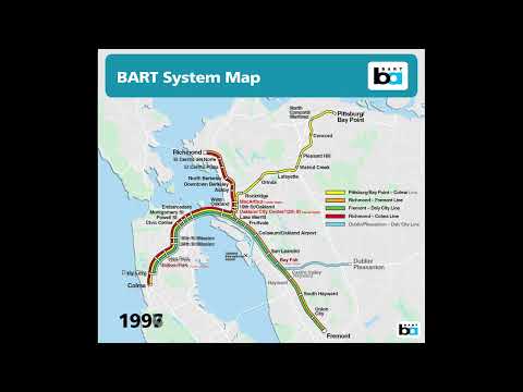 50 Years of BART | System Maps 1972- 2020