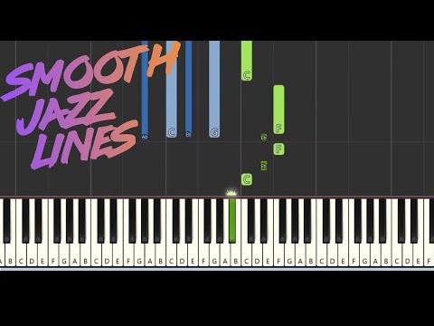 Learn smooth jazz lines C minor pentatonic (Easy) [Synthesia] (Piano tutorial)