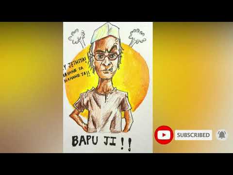 Drawing of Bapu Ji - TMKOC😂🤣 | Angry Bapu Ji 😠😡 | Champak Chacha | Indian Cartoonic Art 😂😂🤣🤣💖💖
