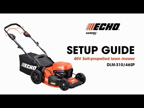 ECHO Garden+ Self-propelled cordless 40V lawn mower DLM-310/46SP quick guide.