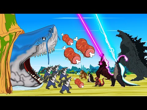 GODZILLA & KONG vs SHARK: Tasty Tail Shark Dish | Godzilla & SHARK Cartoon Movies