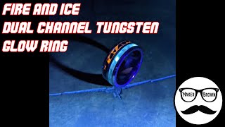 Fire and Ice Opal Dual Channel Tungsten Glow Ring