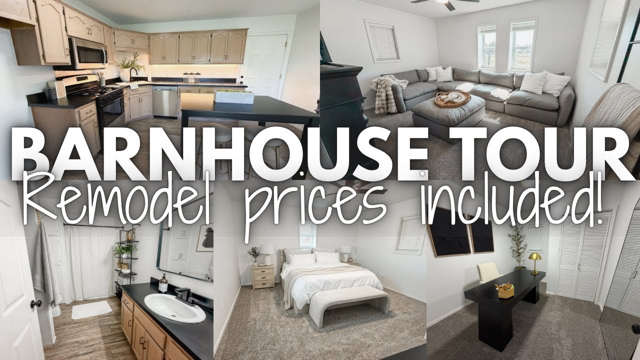BARNHOUSE HOME TOUR BEFORE + AFTER TRANSFORMATION | SMALL HOME TOUR WITH REMODEL PRICES + LINKS