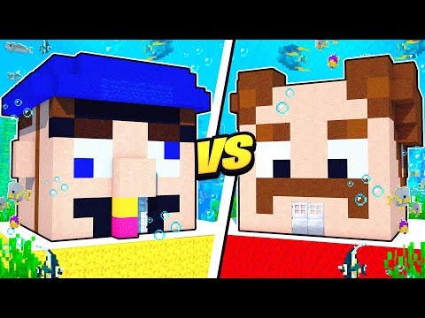 Jeffy vs Marvin UNDERWATER House Battle in Minecraft!