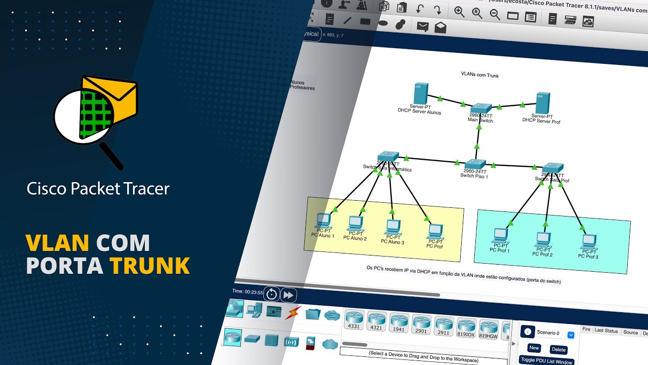 Cisco Packet Tracer - VLANs com Trunk