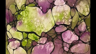 Easy Abstract WATERCOLOR & Neurographic Inspired Ink Lines - 375