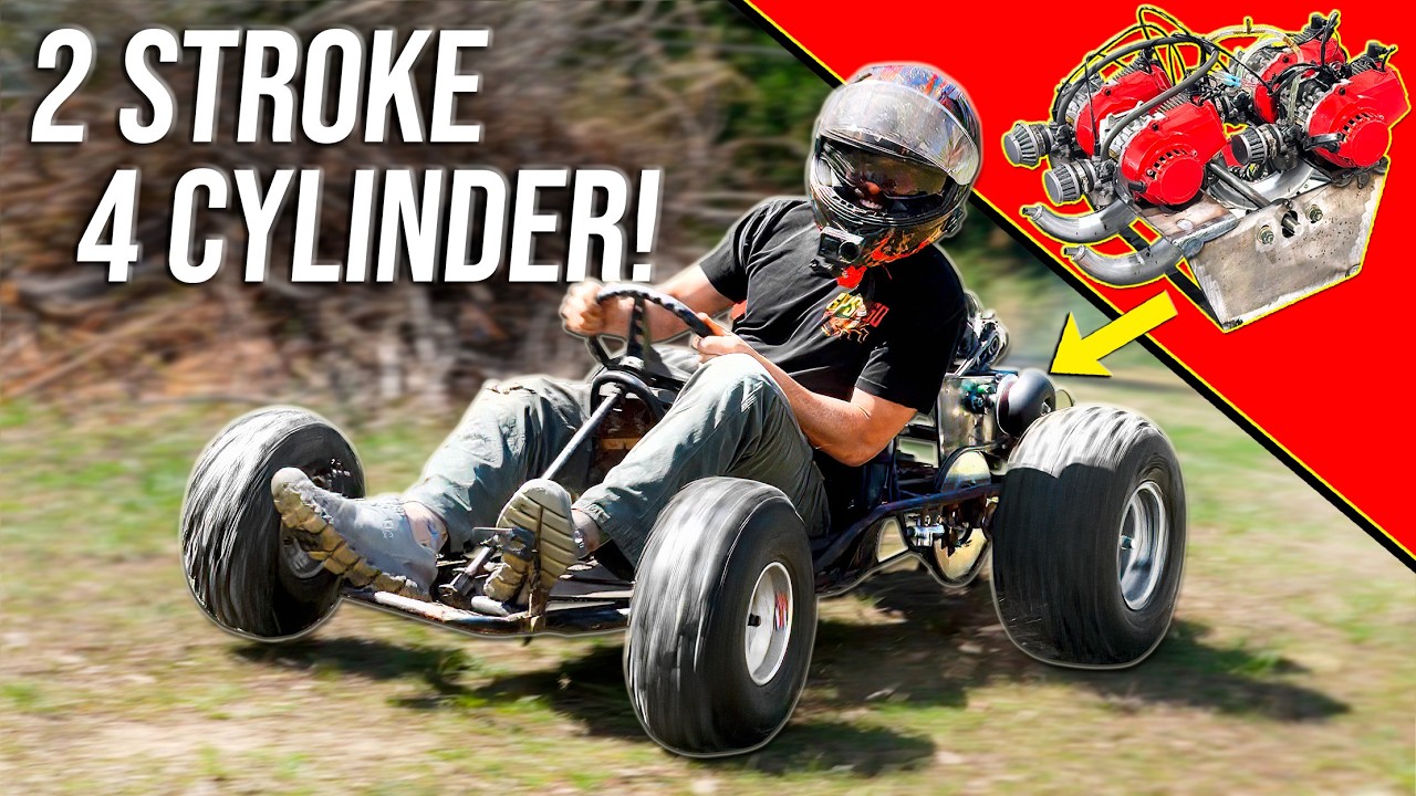 We Installed Our Homemade 4 Cylinder 2 Stroke on a Go Kart!
