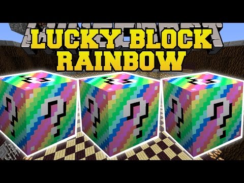 Minecraft: RAINBOW LUCKY BLOCK MOD (LUCKY DUNGEONS, FALLING HEART STRUCTURES, & MORE!) Mod Showcase