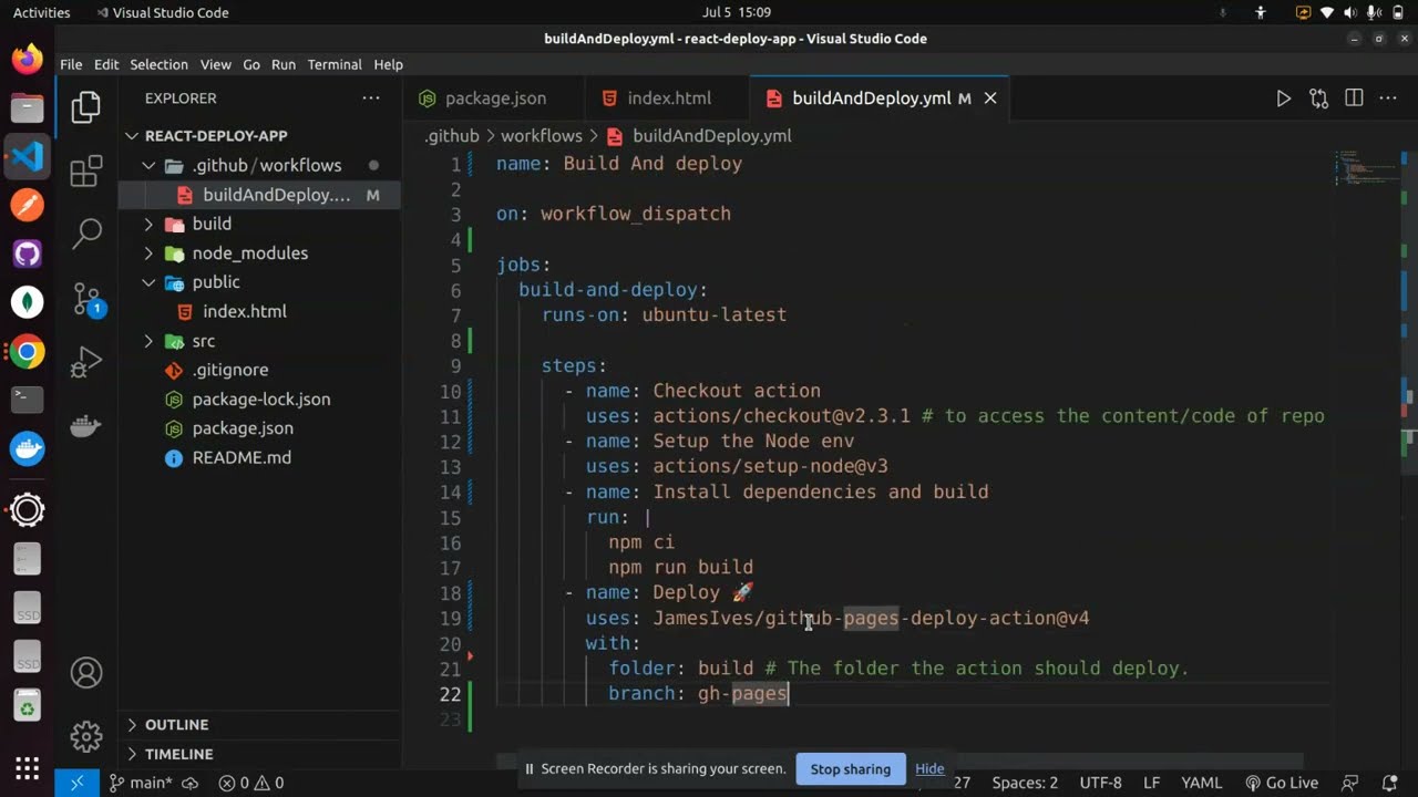 Deploy React App | Github Pages | Github Workflows | Free