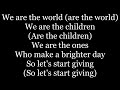 We are the world, lyrics by U.S.A for Africa