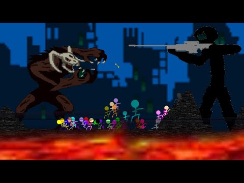 Sickman Run Escape Attack From Titan   - Algodoo sTICKMAN -  Survival Run in Marble Race