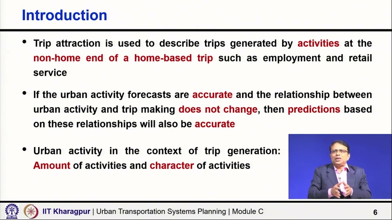 Lecture 11: Introduction and Basic Considerations of Trip Generation