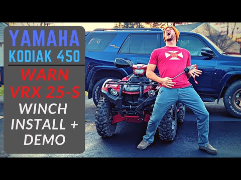 Warn VRX 25-S Install & Demo | Yamaha Kodiak 450 EPS