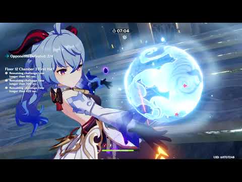 Ganyu Mono Cryo Team and Zhongli Mono Geo Team Spiral abyss floor 12-3 Genshin Impact 2.4