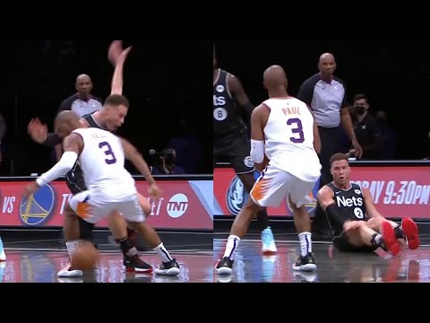 Chris Paul sent Blake Griffin flyin’ 👀 Nets vs Suns