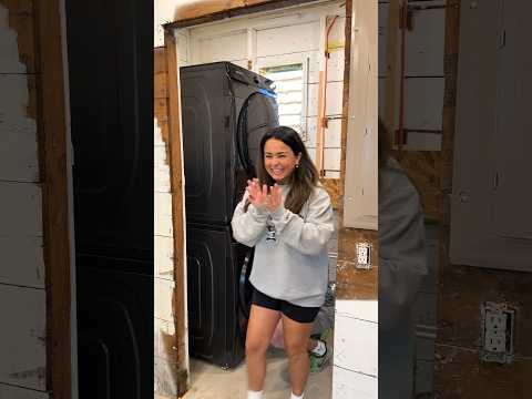 we set up our laundry room the hard way #firsthome #diyrenovation #diyproject #DIY #washer #dryer