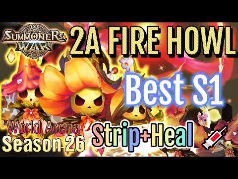 Best S1 Strip + Heal 💉🩸- 2A Howl Fire Lala and friends - Summoners war - RTA 魔靈召喚